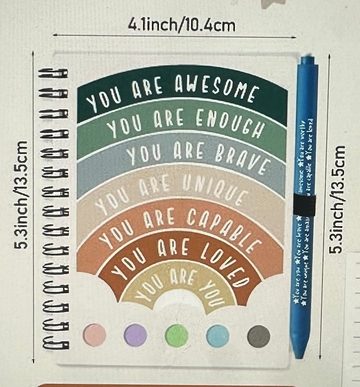 Wellness Journals with Sticky Notes and Motivational Pen