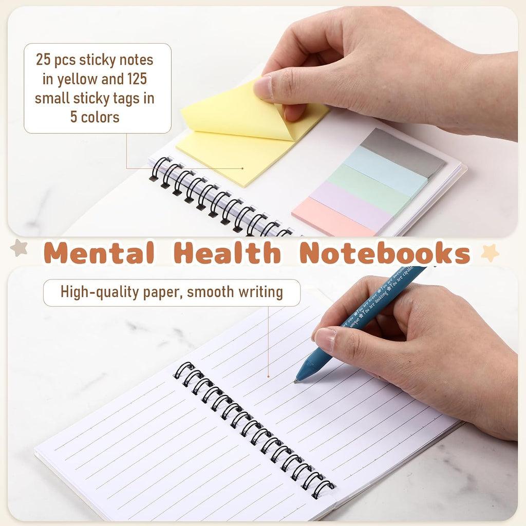 Wellness Journals with Sticky Notes and Motivational Pen